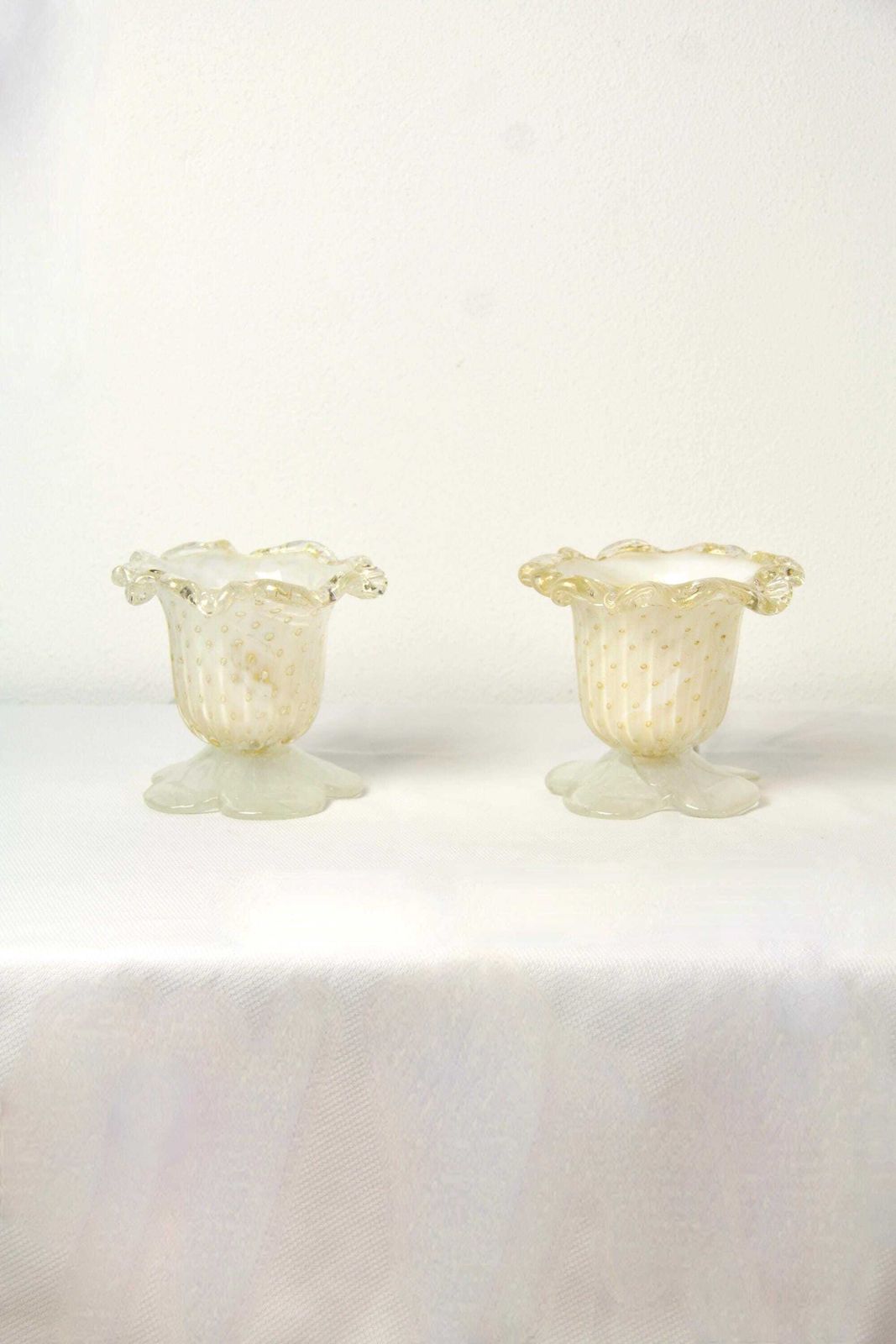 Bottondoro, Murano Gold Barovier Table Lamps, Set Of 2, Italy, 1980s photo furniture