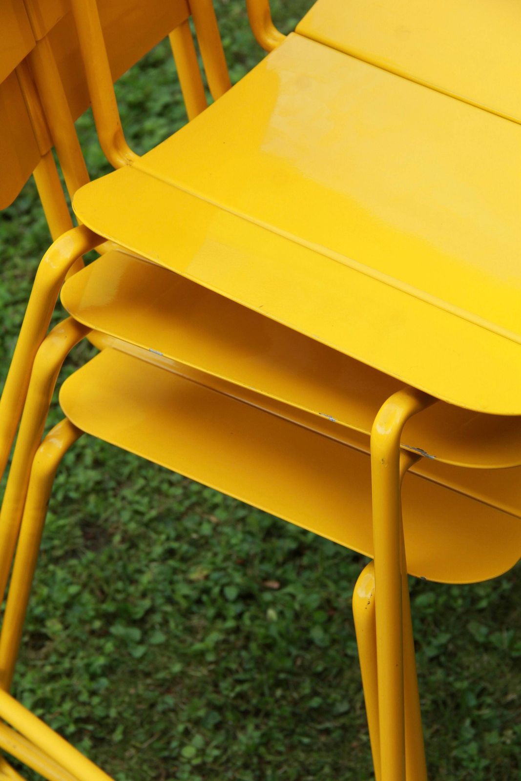 Gialla, Vintage Yellow Metal Chair, Italy, 1980s photo furniture