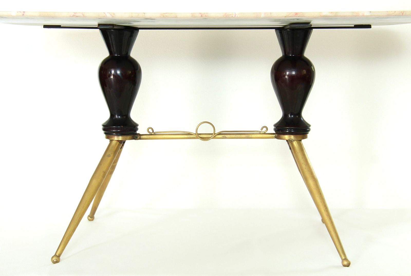 Malvasia, Antique Mid Century Marble And Brass Coffee Table, Italy, 1950s photo furniture