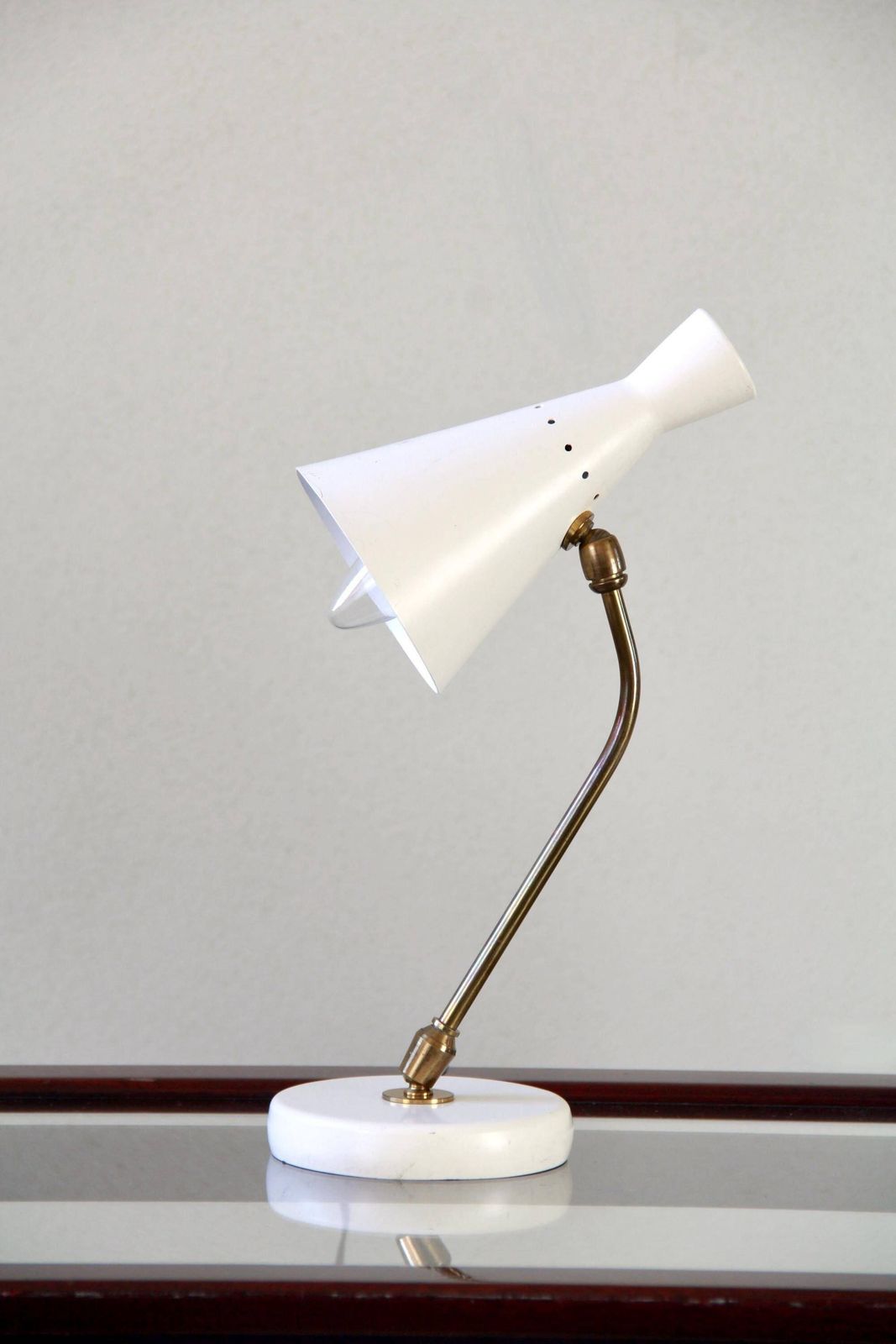 Bianca, Mid Century Diablo Stilnovo Table Lamp, Italy, 1950s photo furniture