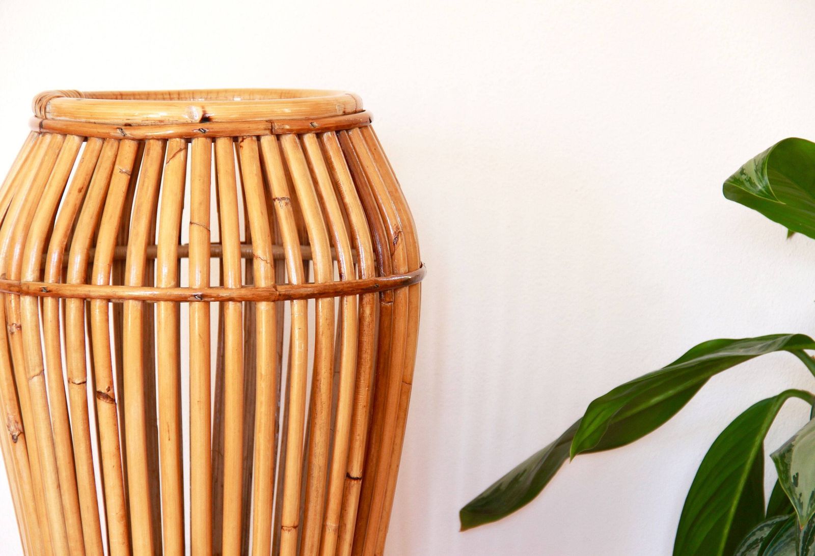 Cestello, Mid Century Vintage Bamboo Umbrella Stand / Basket, Italy, 1970s photo furniture