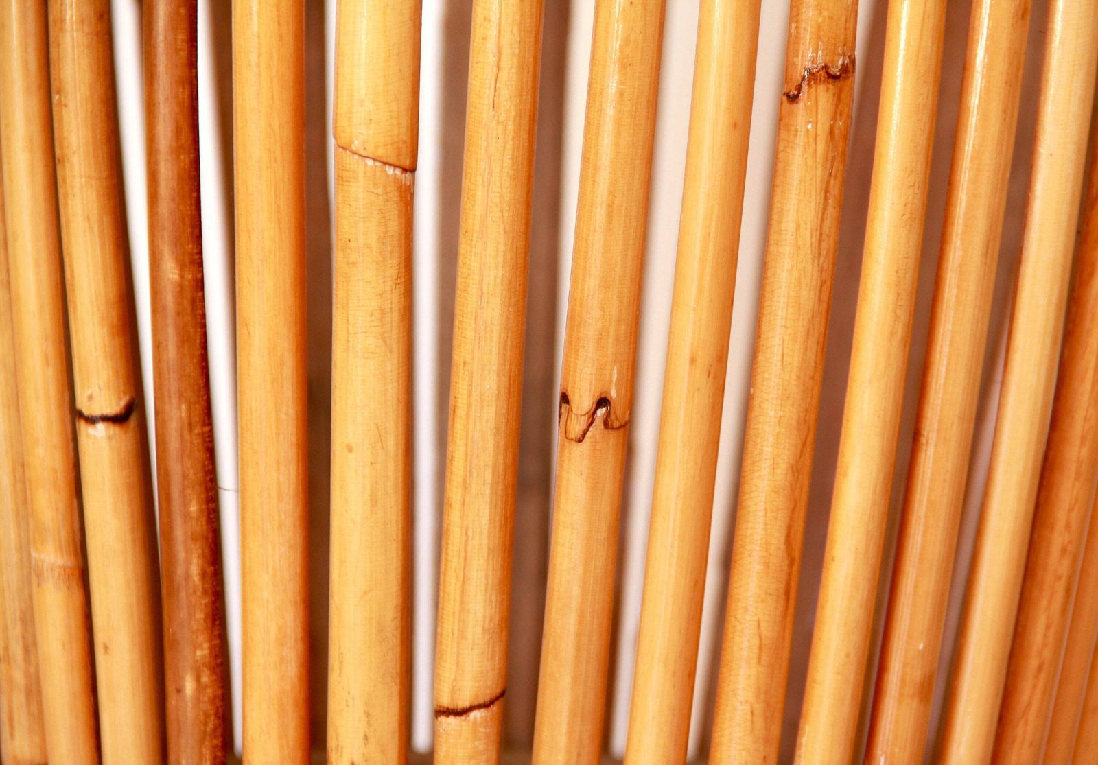 photo furniture Cestello, Mid Century Vintage Bamboo Umbrella Stand / Basket, Italy, 1970s