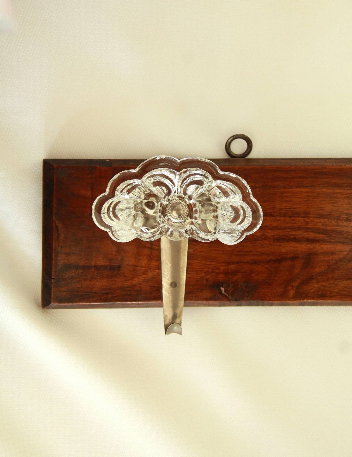 Trefiori, Antique Mid Century Glass And Wood Coat Rack, Italy, 1940s photo 261.0