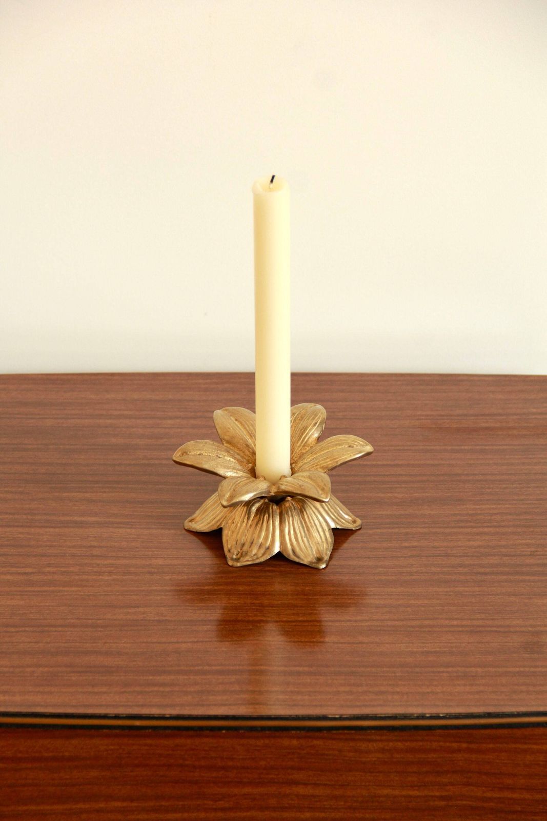 Giglio, Antique Brass Candle Holder, Italy, 1940s photo furniture