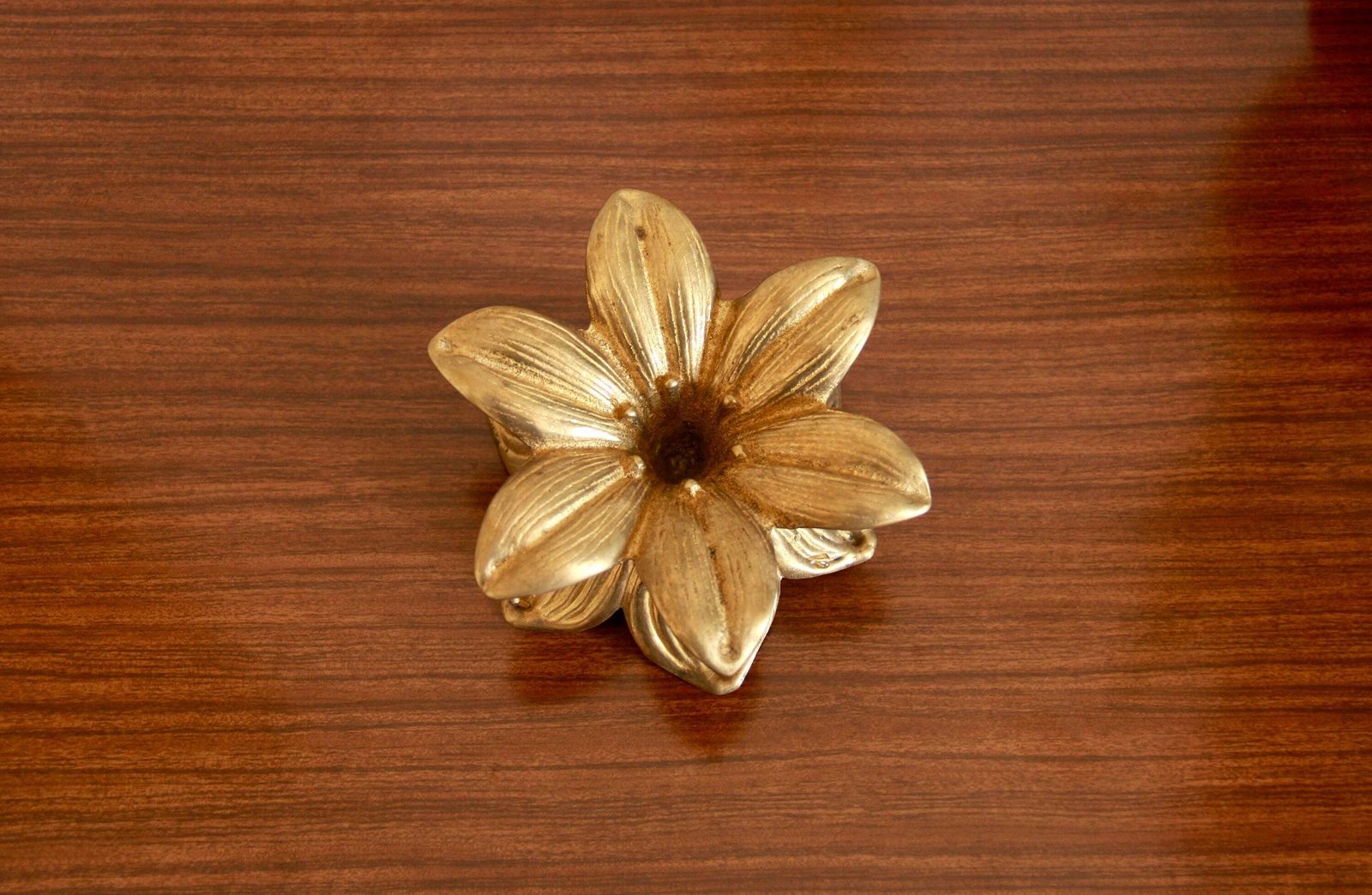 Giglio, Antique Brass Candle Holder, Italy, 1940s photo 207.0