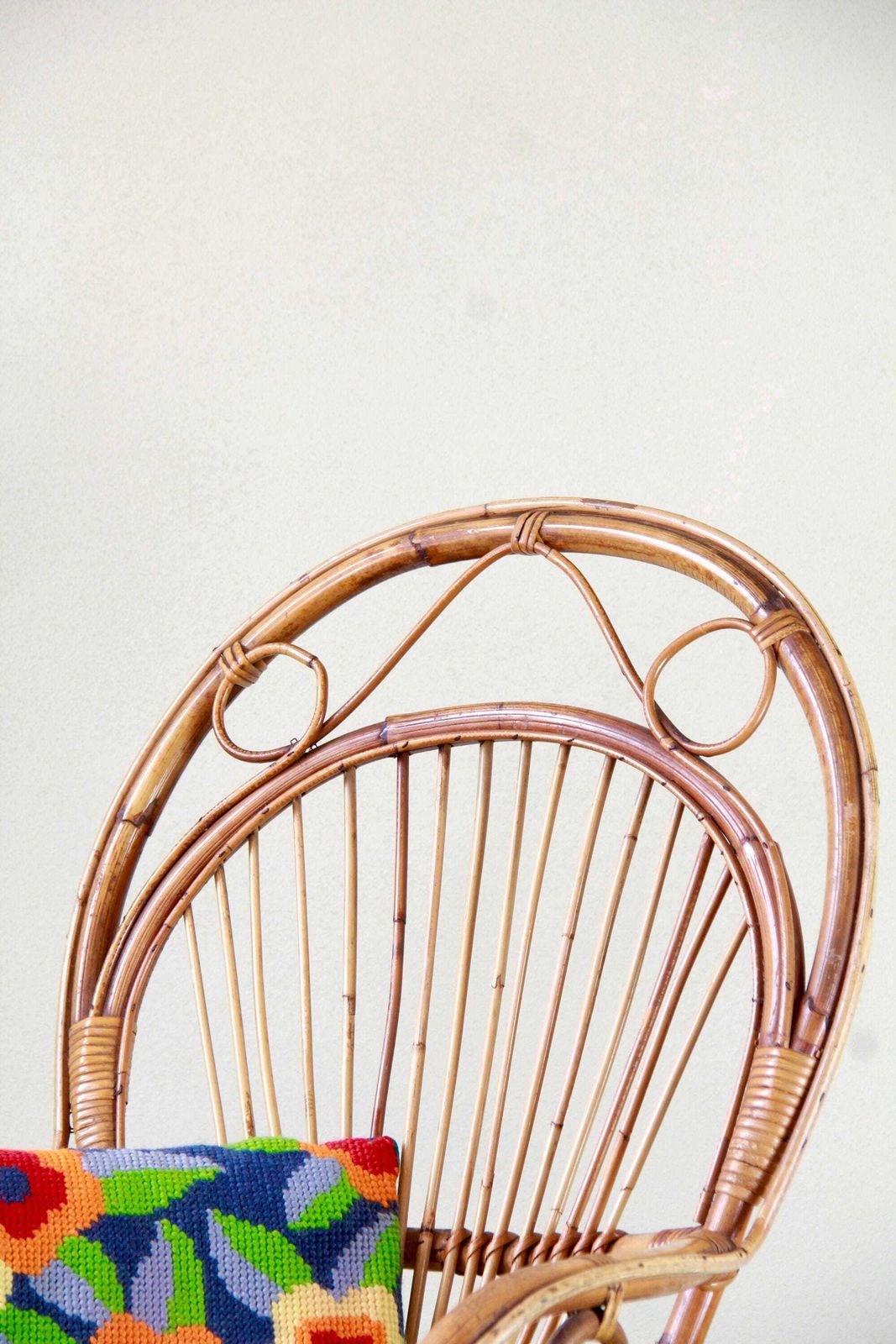 Comoda, Vintage Wicker And Bamboo Armchair, Italy, 1970s photo vinterior