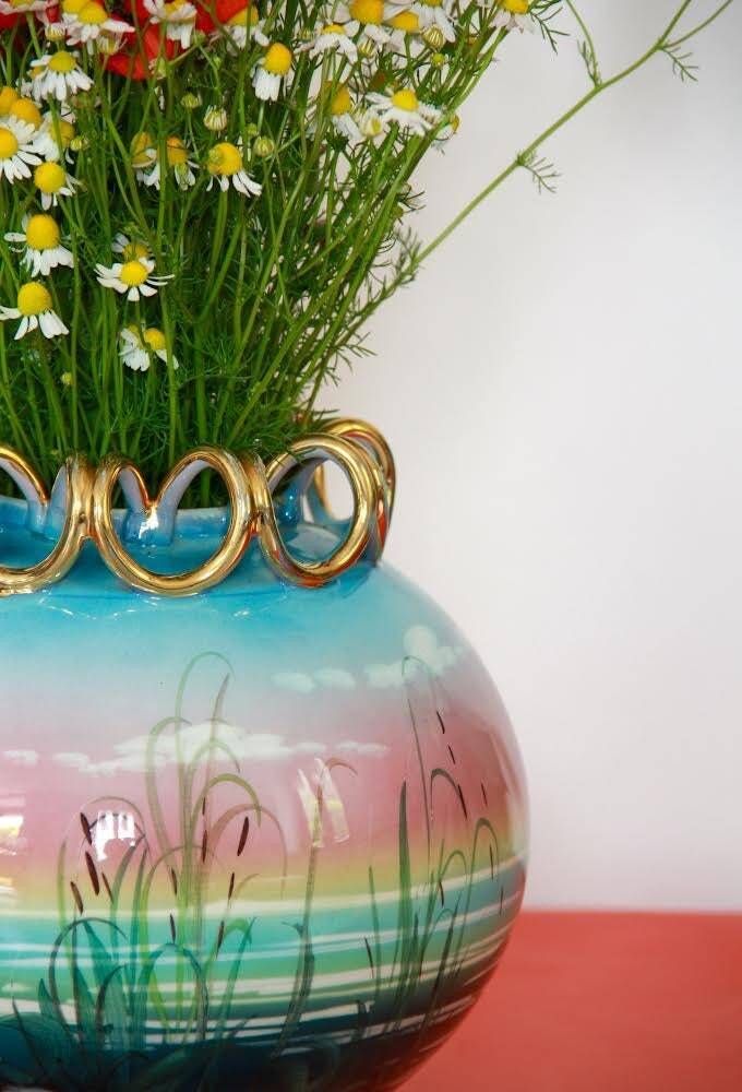 photo furniture Cigno, Antique Art Deco Ceramic Vase, Italy, 1940s