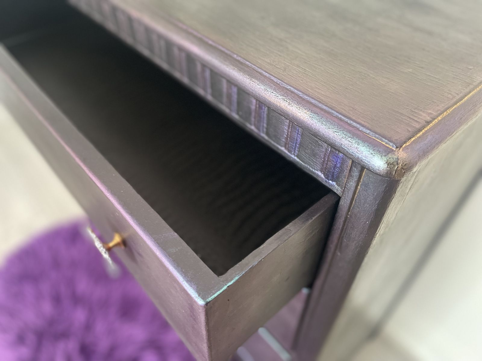 photo furniture Vintage Harris Lebus, Chest Of Drawers ,Black And Metallics Finish