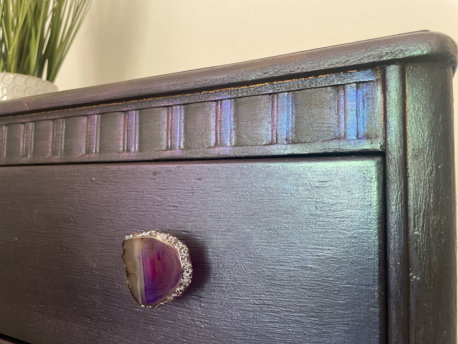 photo for sale Vintage Harris Lebus, Chest Of Drawers ,Black And Metallics Finish