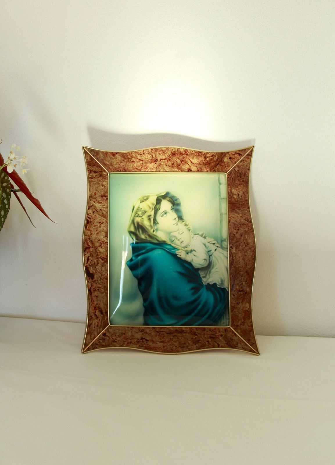 Madonna Del Riposo, Antique Maternity Painting, Italy, 1940s photo furniture