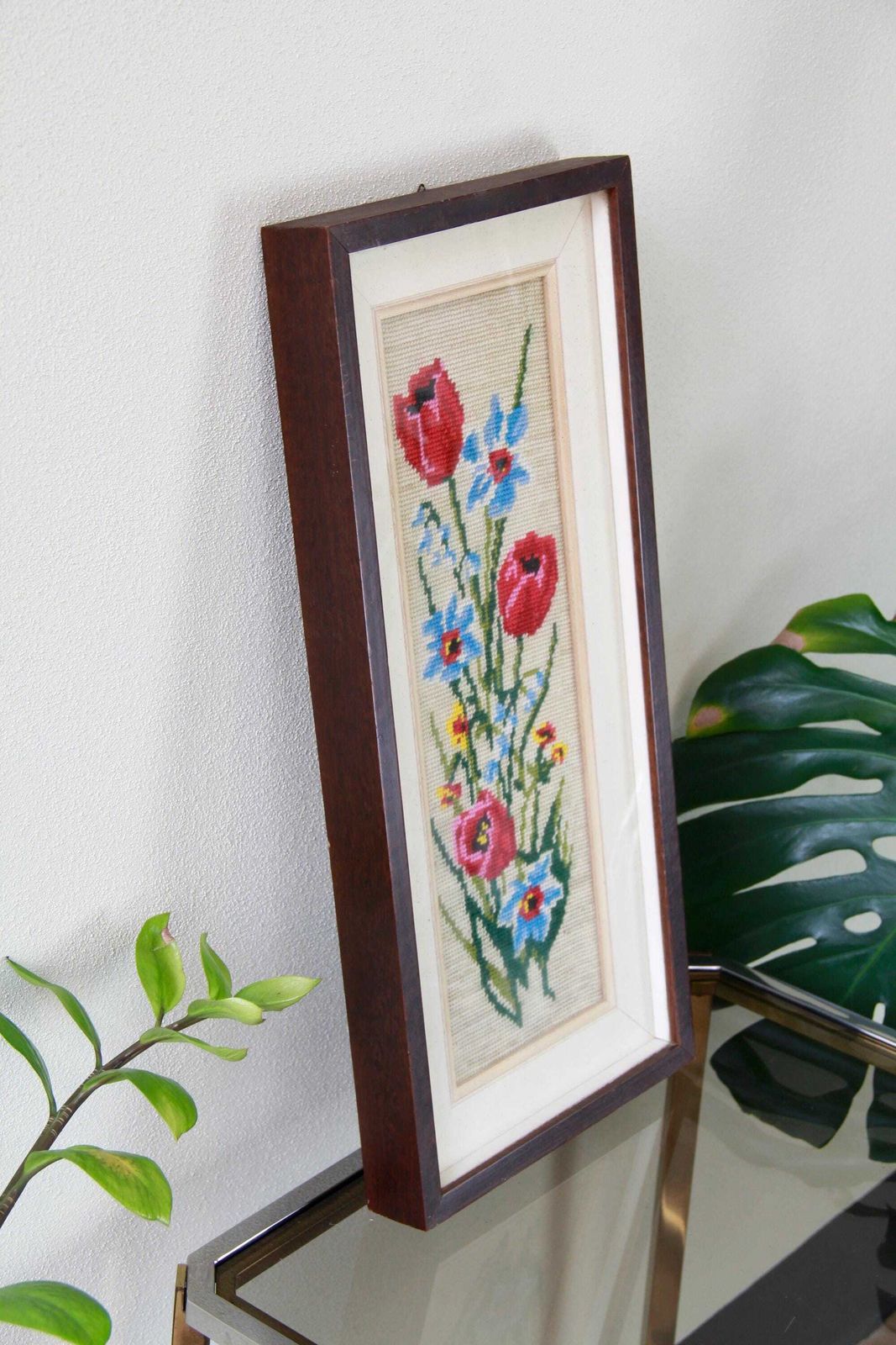 Quadretto, Vintage Half Cross Stitch Painting / Wall Decor, Italy, 1970s photo for sale