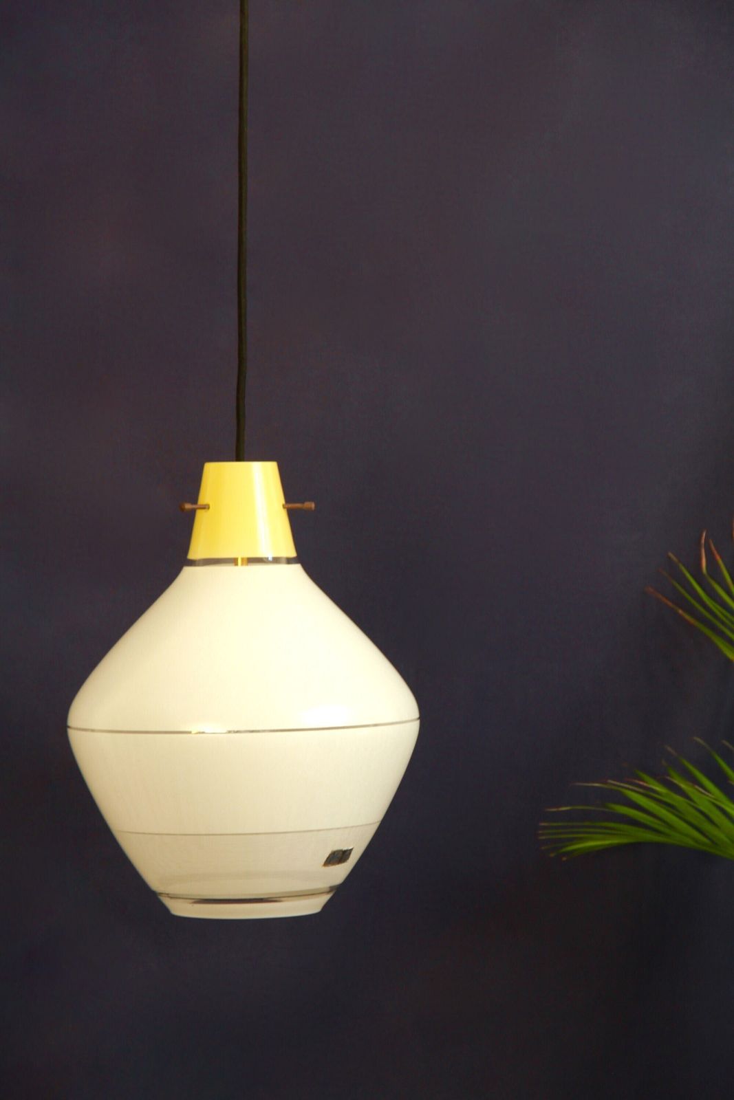 Gialla, Mid Century Murano Ceiling Lamp / Pendant, Italy 1950s