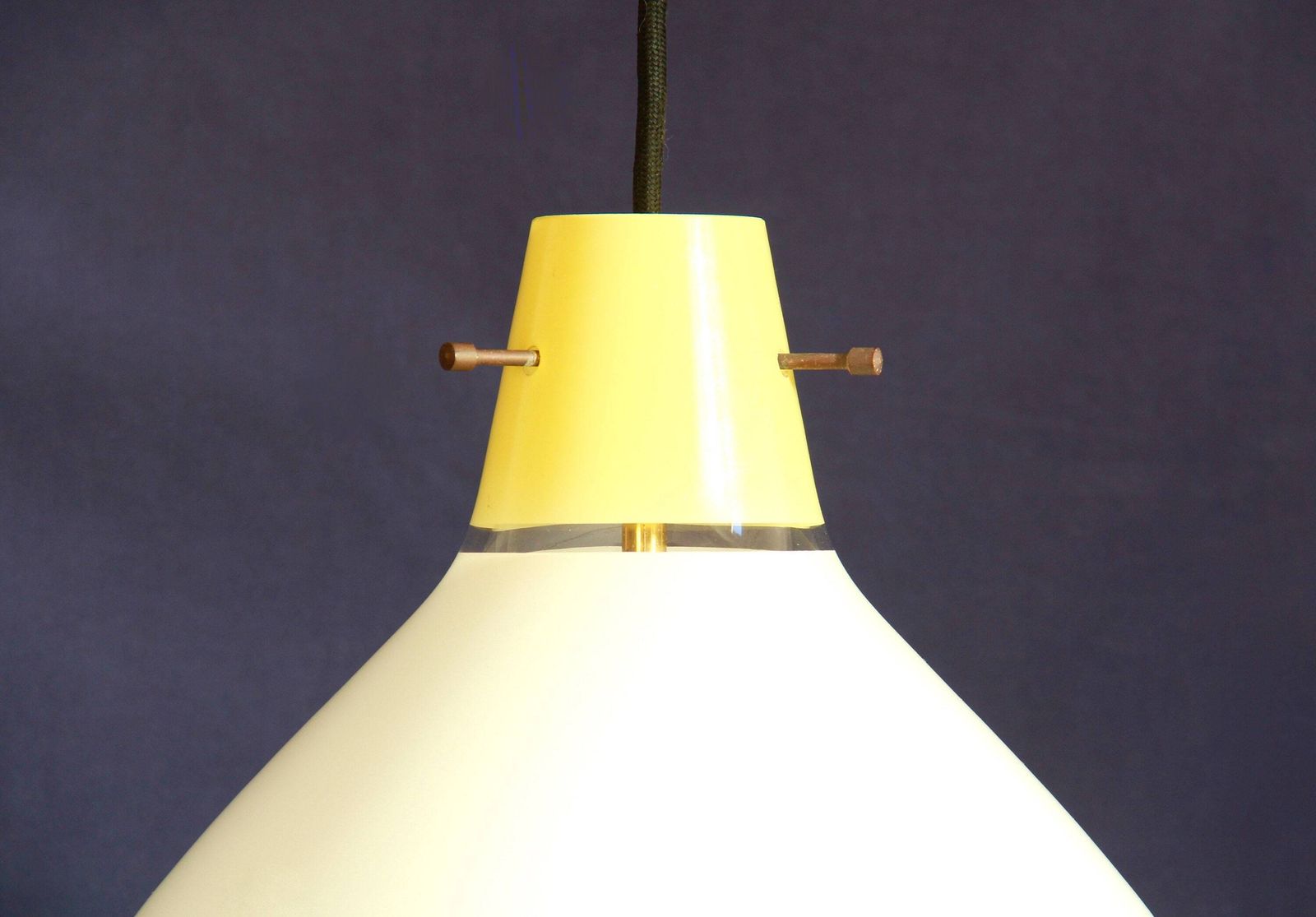 Gialla, Mid Century Murano Ceiling Lamp / Pendant, Italy 1950s photo Lighting