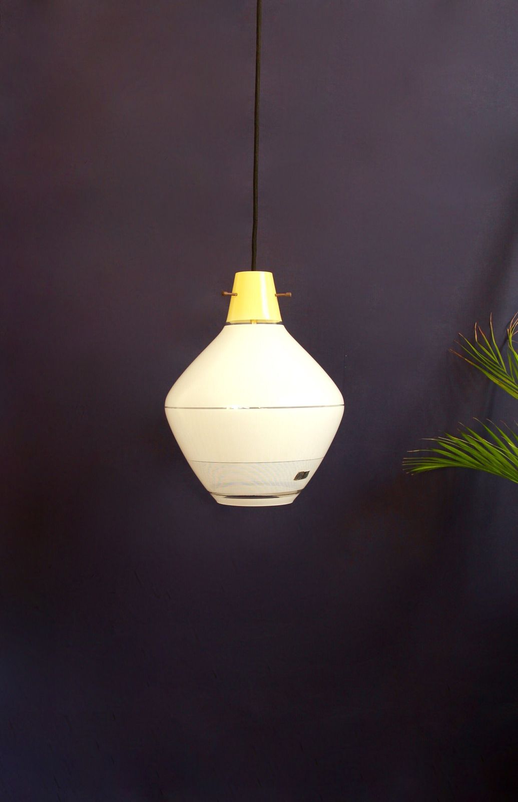 Gialla, Mid Century Murano Ceiling Lamp / Pendant, Italy 1950s photo vinterior