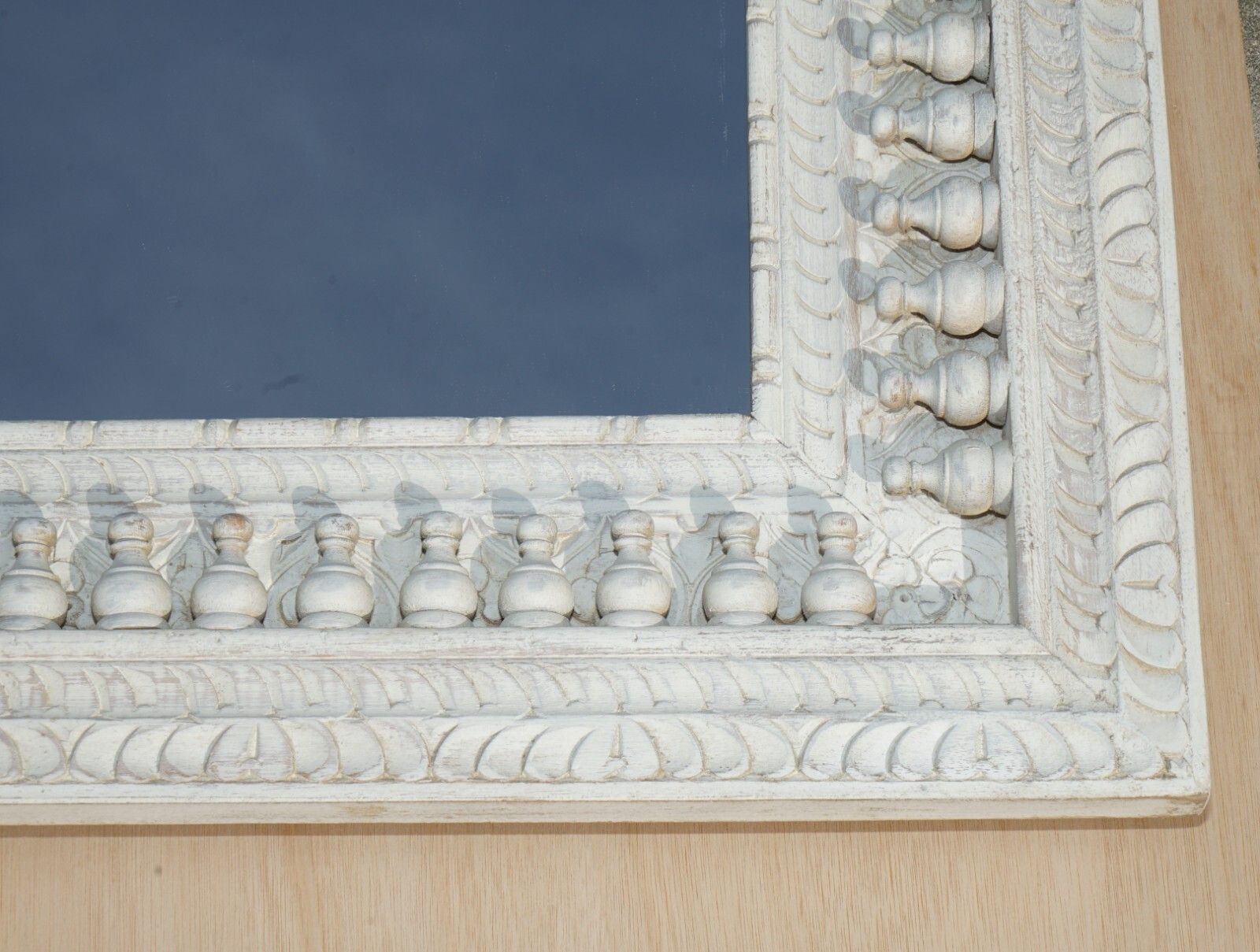 photo furniture Antique Hand Carved & Painted Burmese Liberty's London Style Overmantle Mirror
