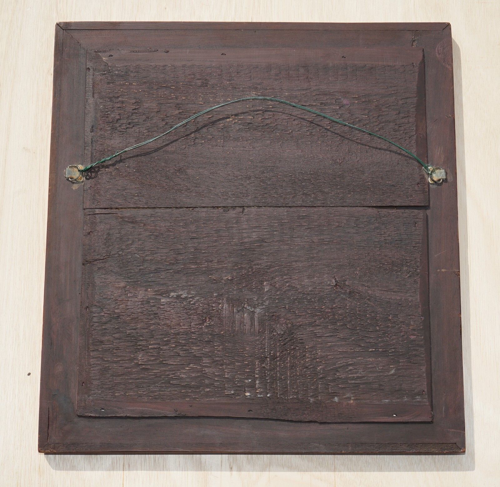 photo furniture Exquisite Antique Oyster Laburnum Wood Cushion Framed Wall Mirror Sublime Patina