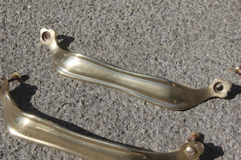 photo furniture Pair Of Luxury Handles Midcentury Italian Design Carlo Mollino Style Gold Brass