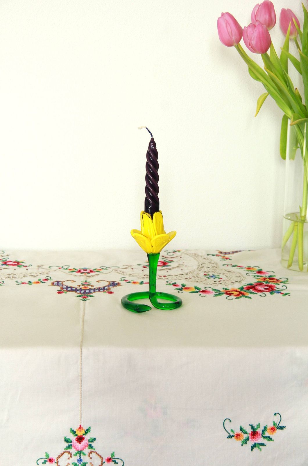 Narciso, Vintage Murano Flower Candle Holder, Italy, 1970s photo Home Decor