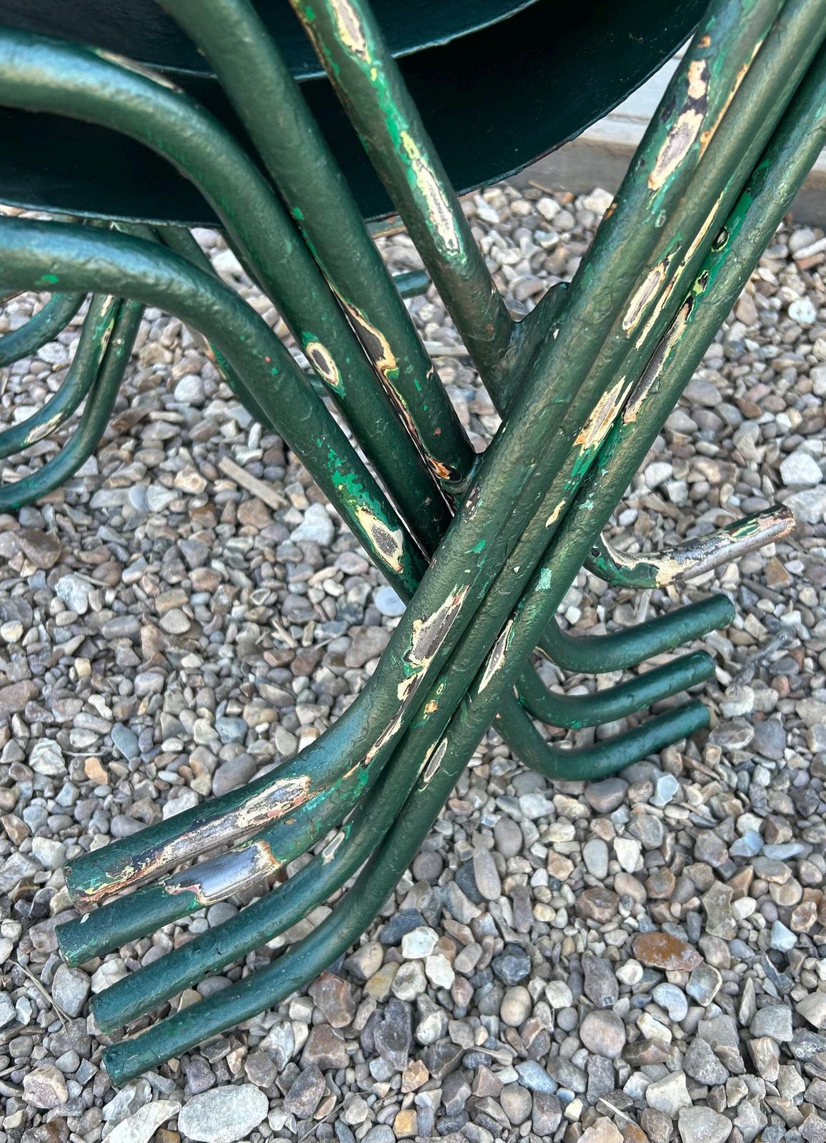 Set Of Four Sebel Stak A Bye Industrial Metal Chairs Vintage Restaurant Cafe Dining Stacking Retro Kitchen Garden photo buy