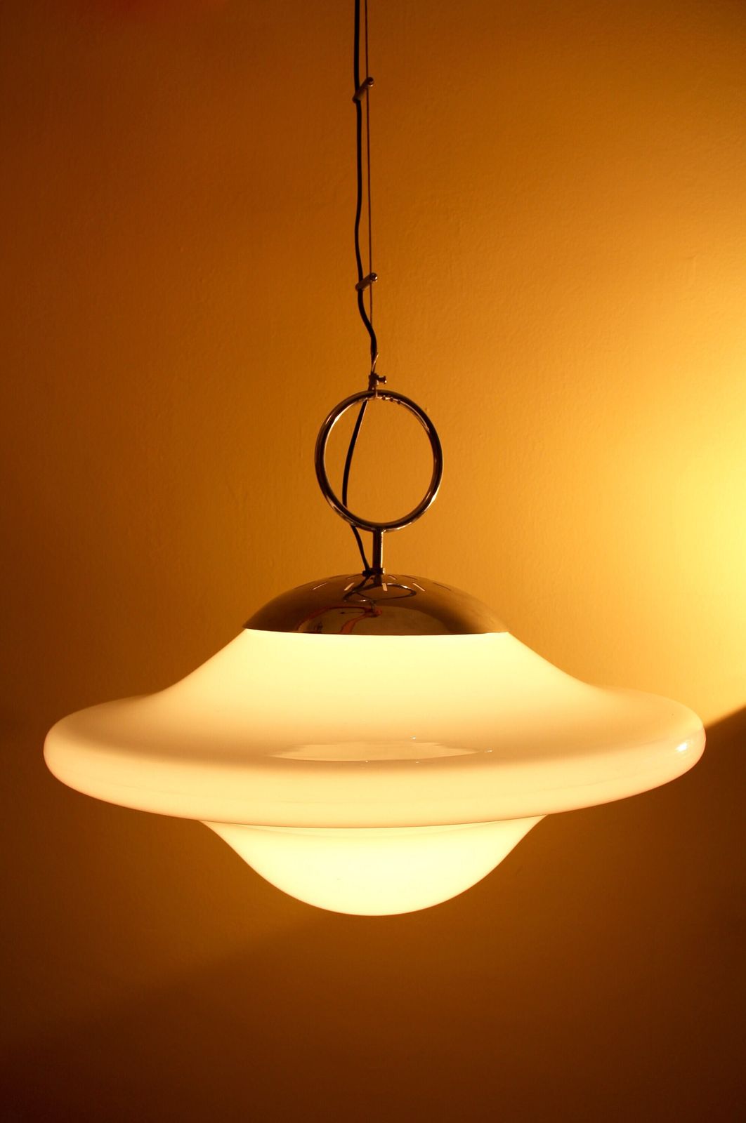 Goccia, Imposing Rare Space Age Murano Ceiling Lamp By Artemide, Italy, 1970s