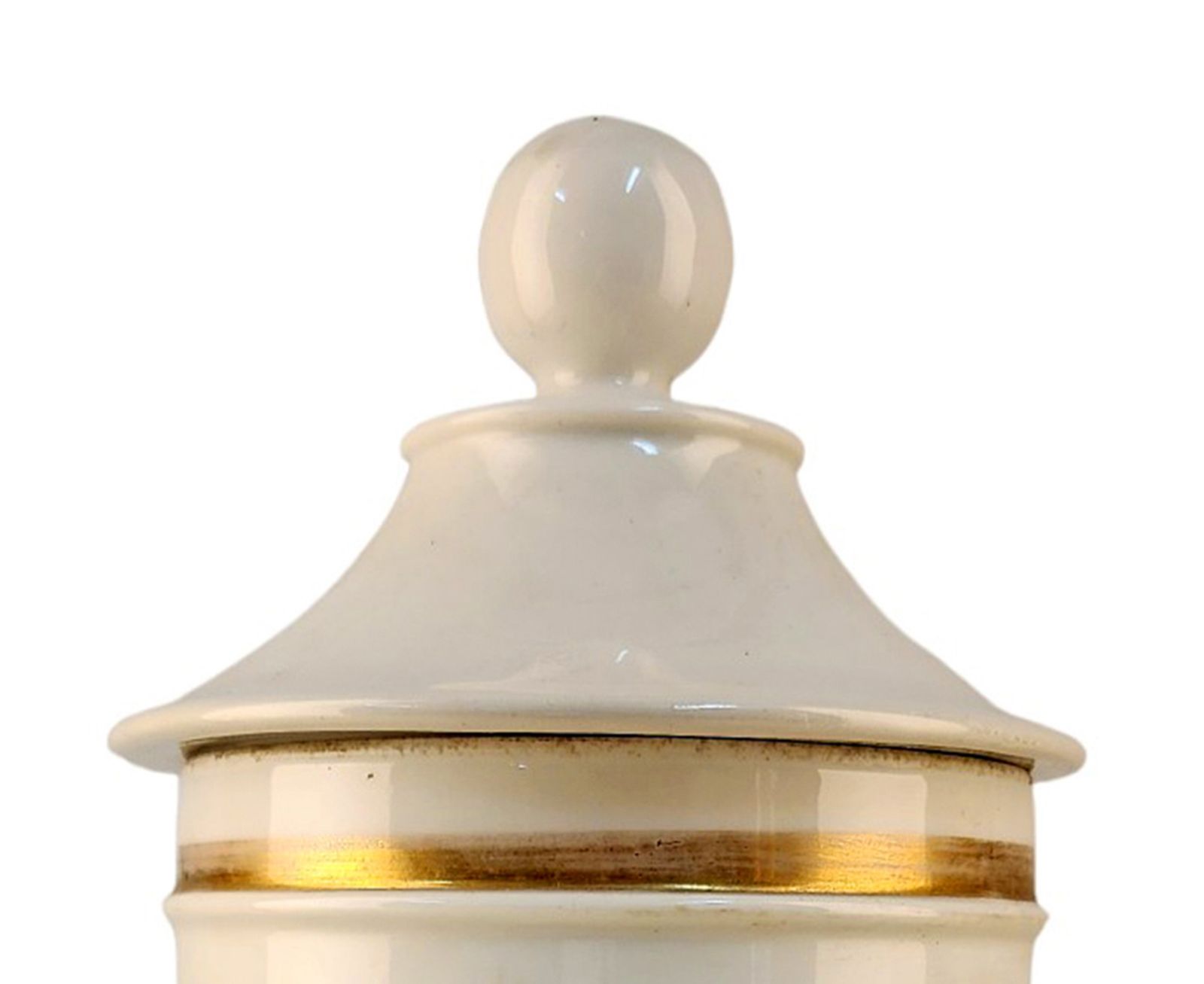 Late 18th Century French Glazed Porcelain Apothecary/Pharmacy Jar With Lid   'Ung: Sulph' photo buy