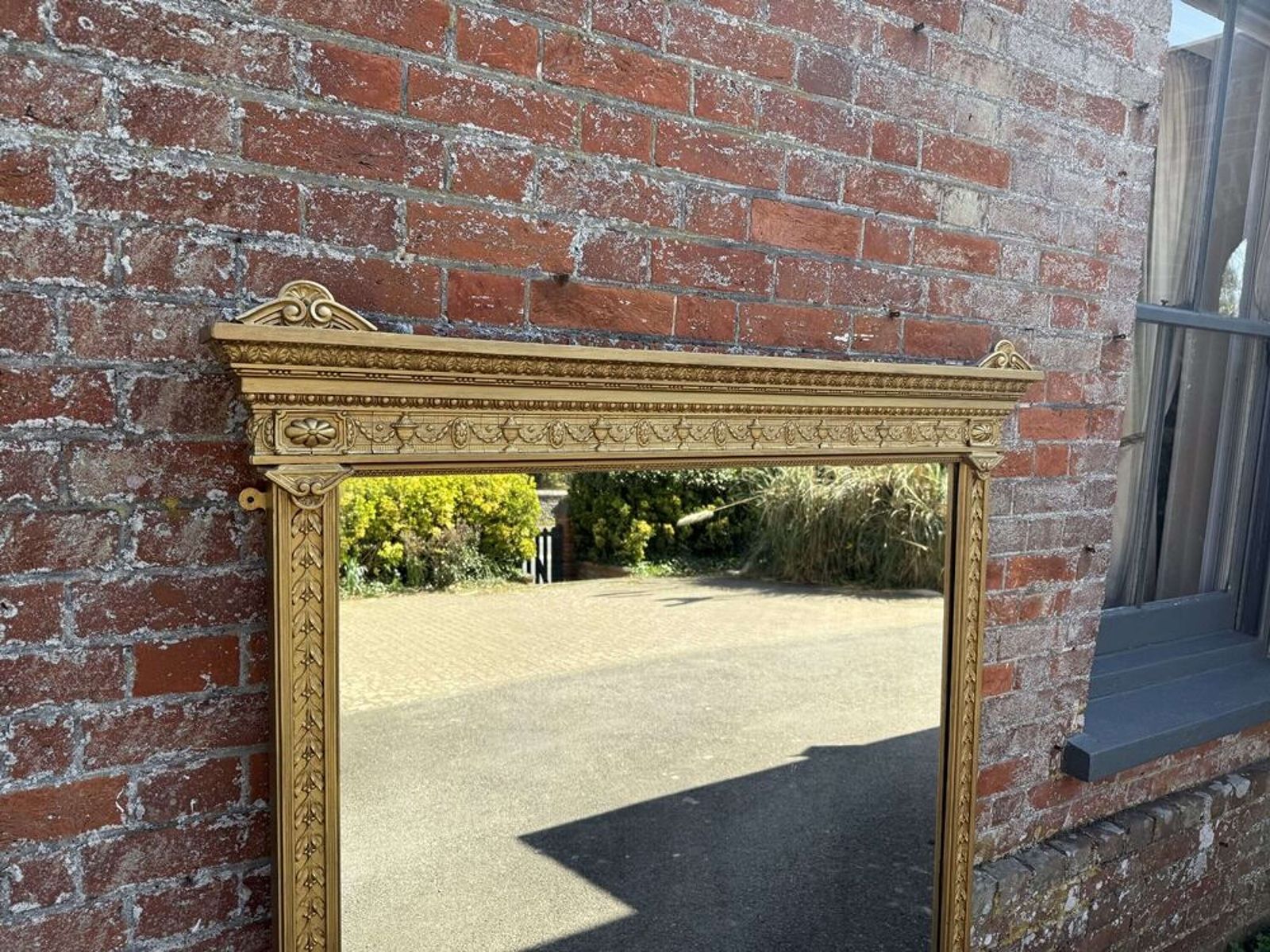 A Delightful Large Antique English 19th C Gilt Overmantle Mirror. photo 1595.0