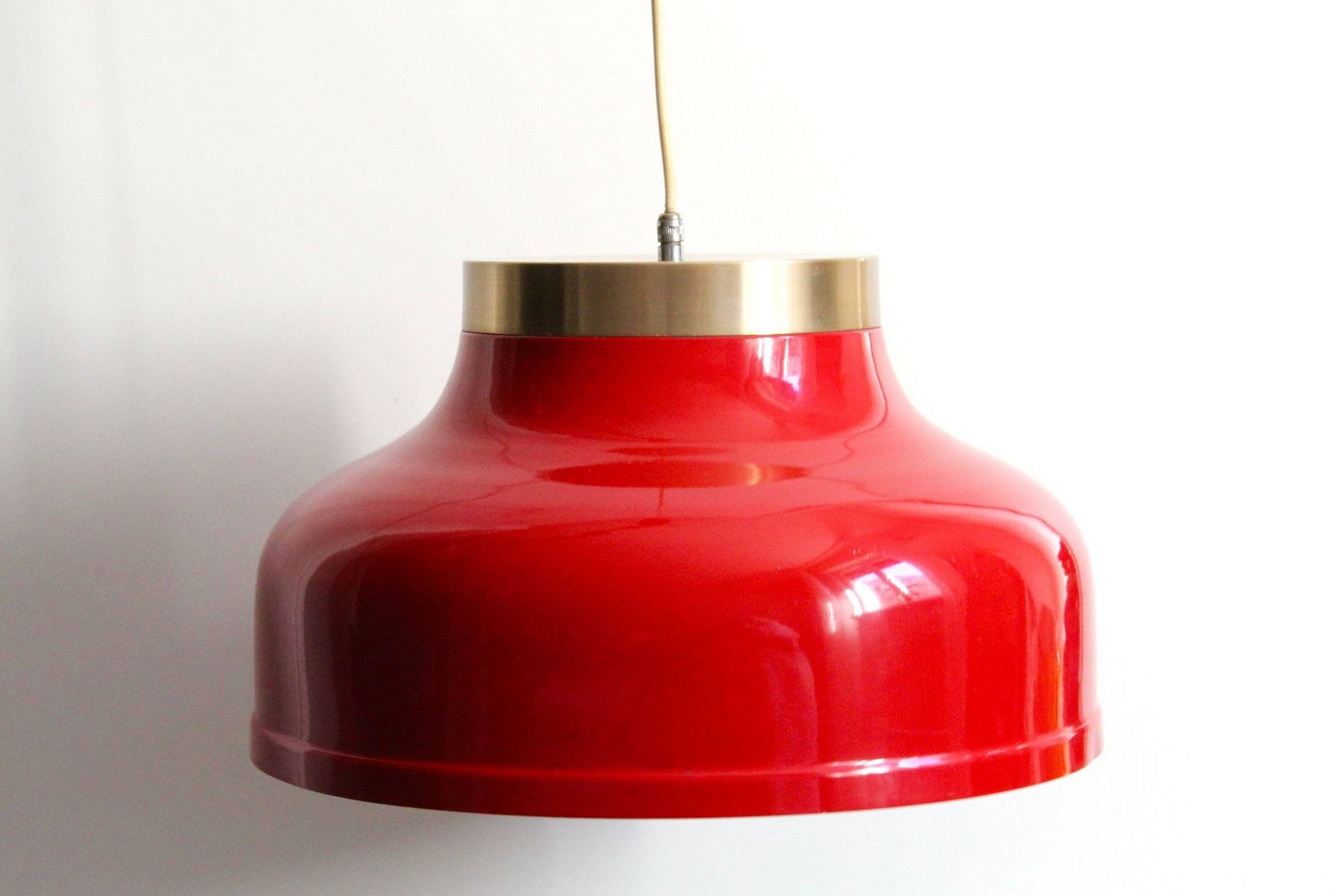 Cappuccettorosso, Mid Century Red Metal Lamp, Italy, 1950's