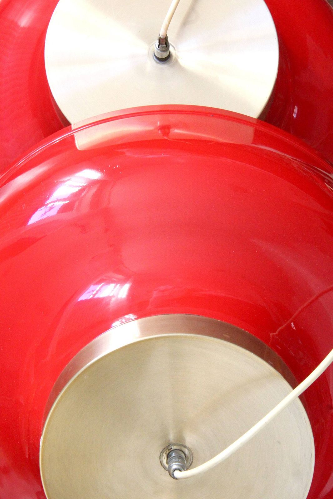 Cappuccettorosso, Mid Century Red Metal Lamp, Italy, 1950's photo 194.0
