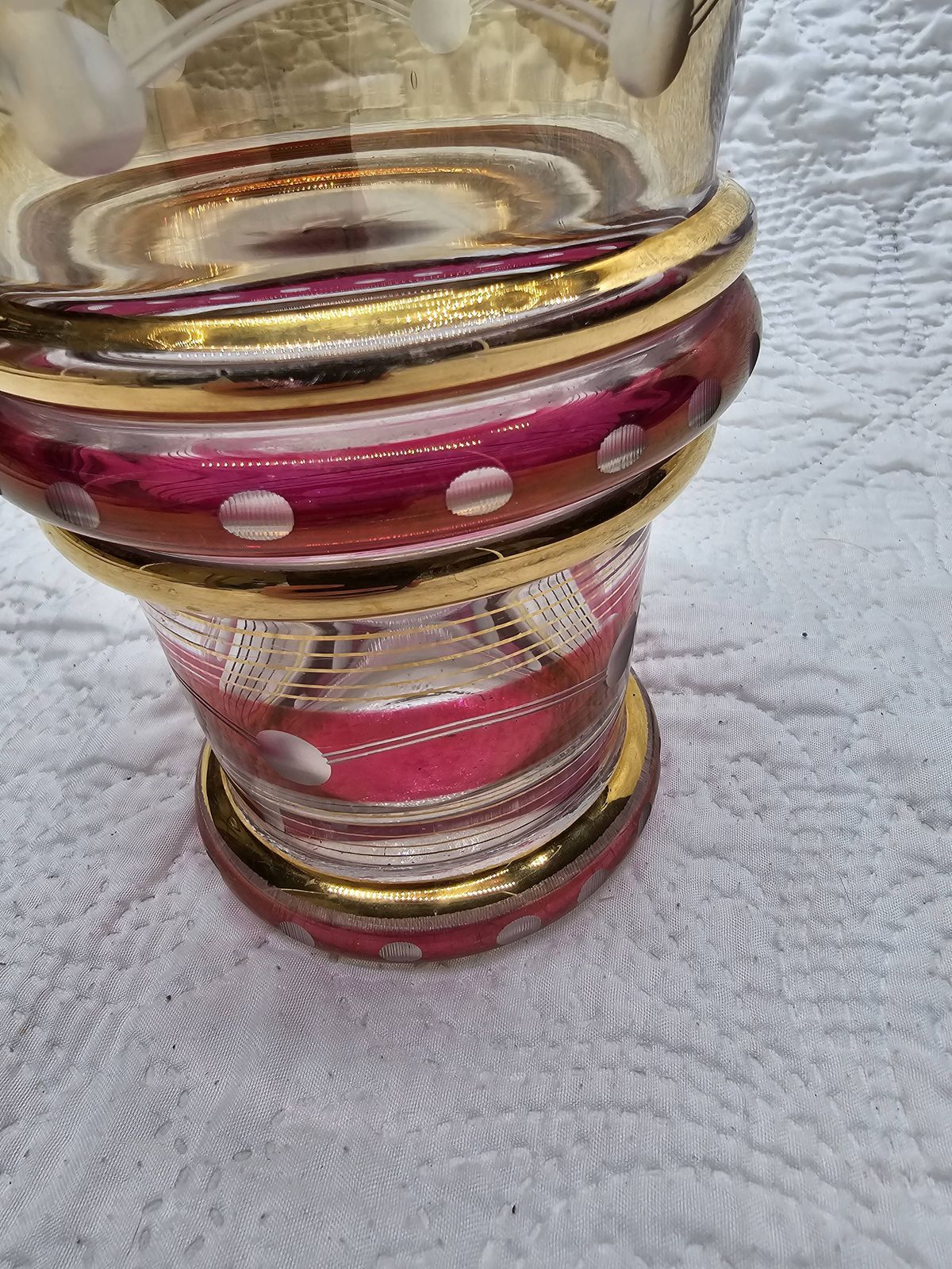 50s Vase With Gold And Burgundy Decor photo Home Decor