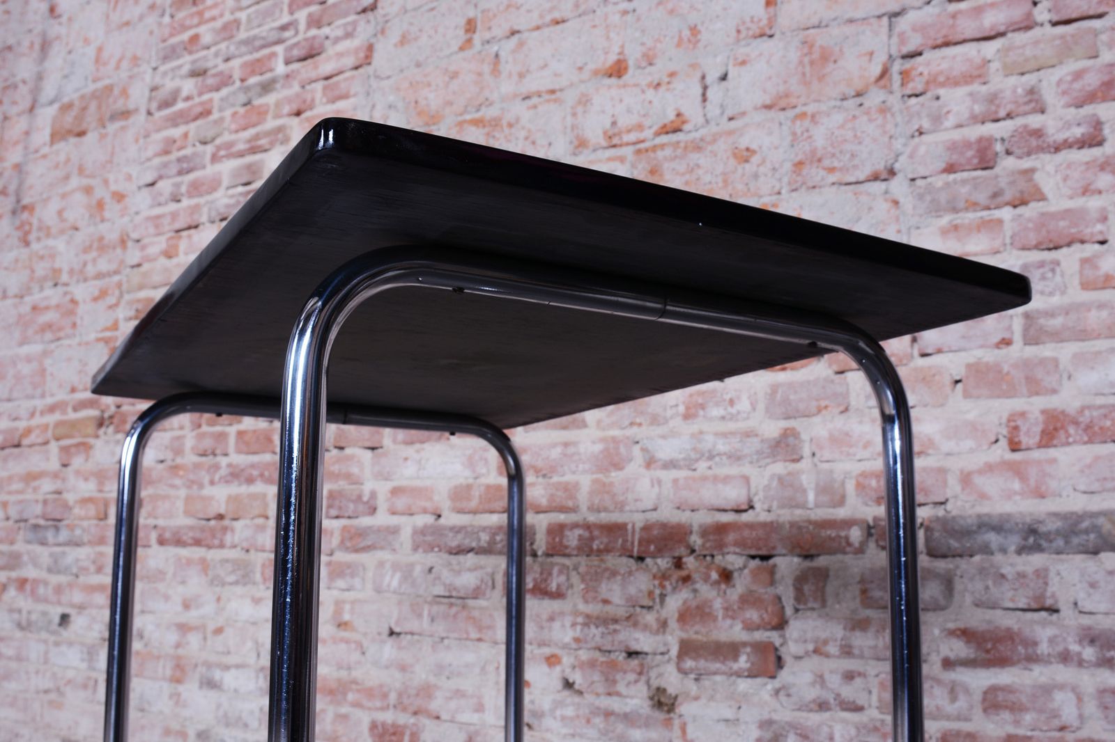 photo for sale Restored Bauhaus Table, By Hynek Gottwald, Chrome Plated Steel, Czech, 1930s