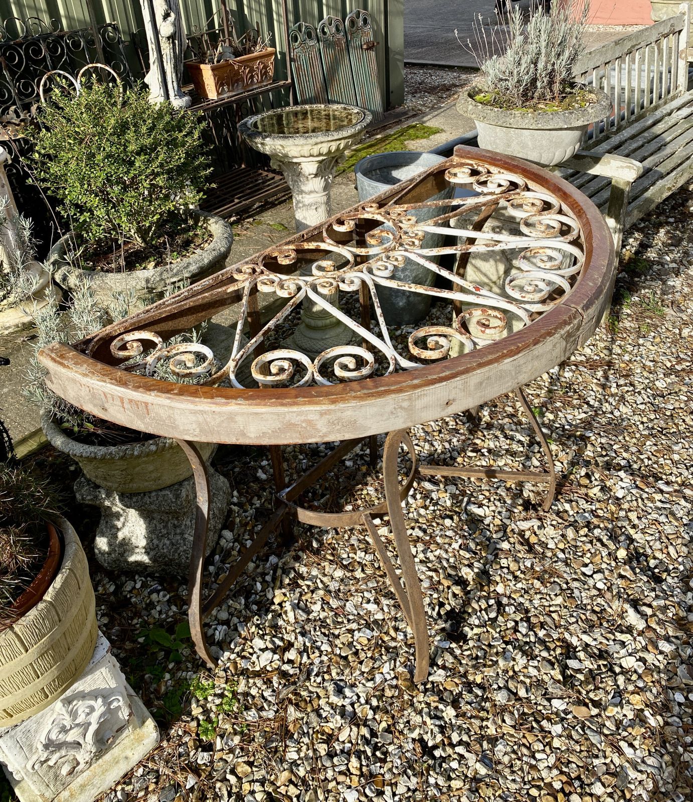 Italian Grill Console Table, Made From 19th Century Metal Grill photo for sale
