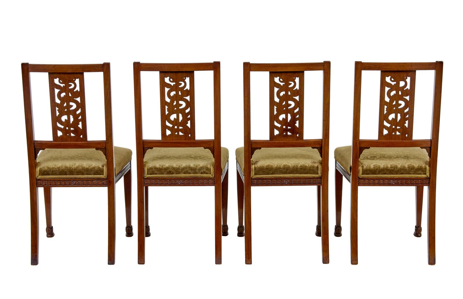 Early 20th Century 7 Piece Carved Walnut Empire Revival Suite photo for sale