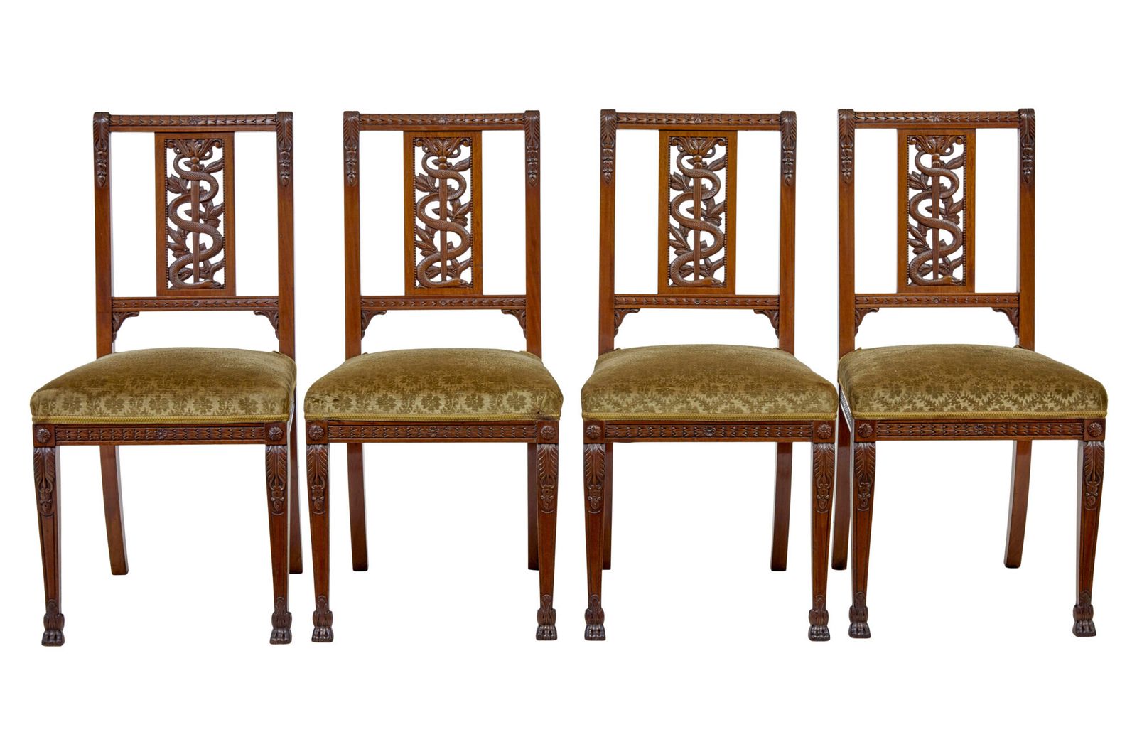 Early 20th Century 7 Piece Carved Walnut Empire Revival Suite photo 1925.0