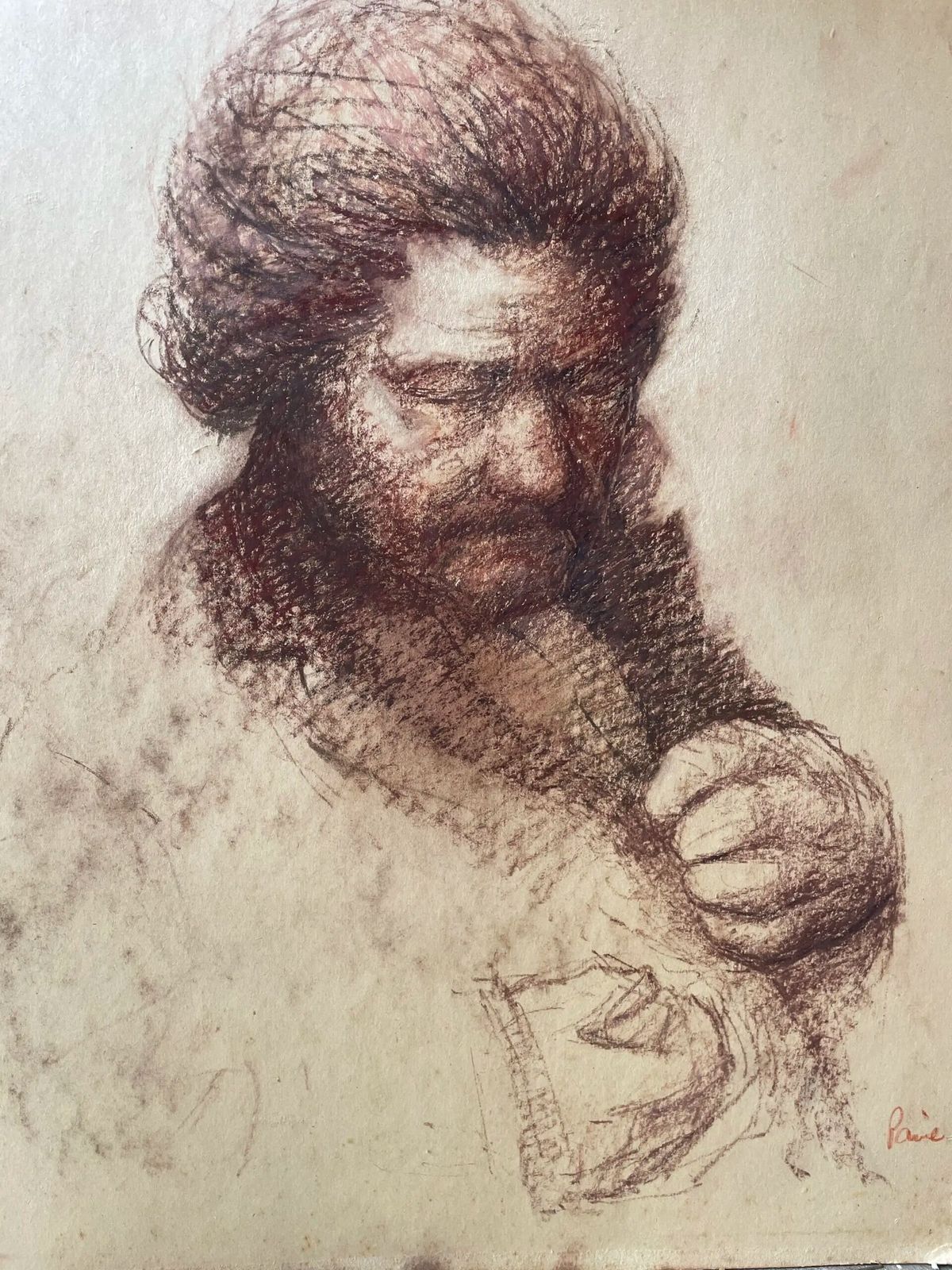 Double Portrait Of A Male Head In Pastel, By Ken Paine Ps Spf (1926  2020) photo 400.0