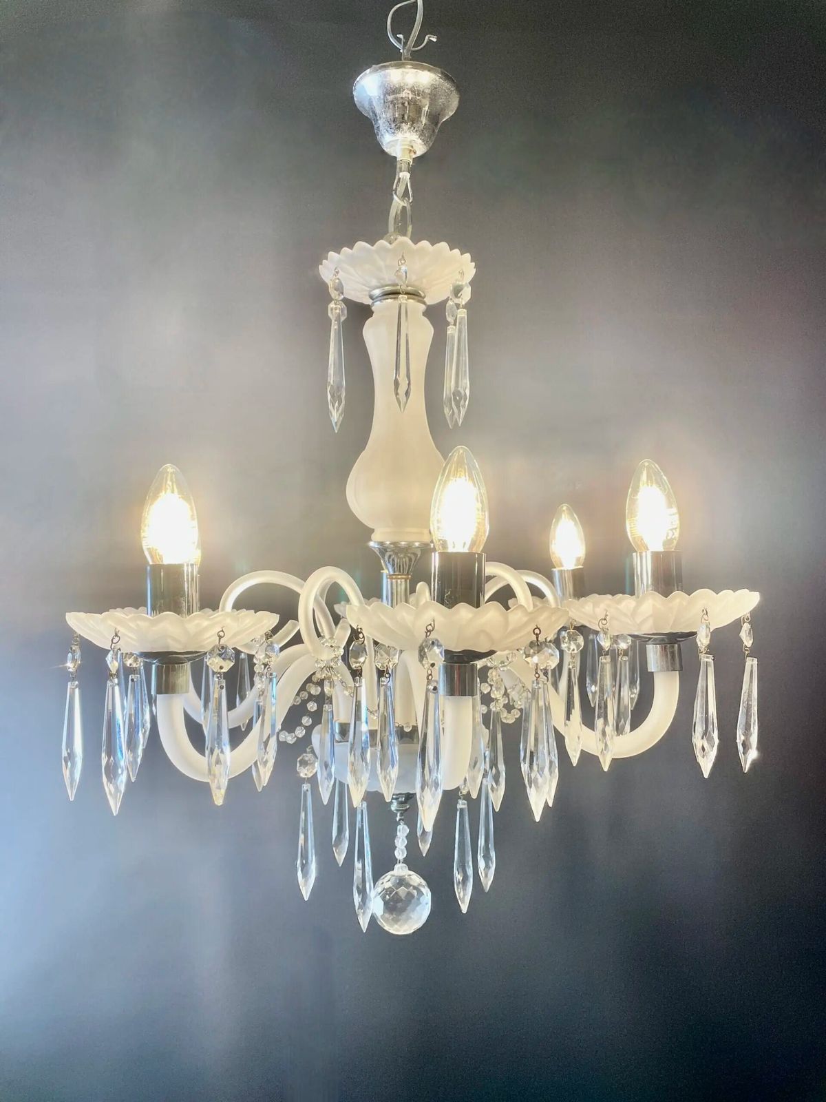 Chandelier With Opaque Glass And 6 Lights. photo for sale