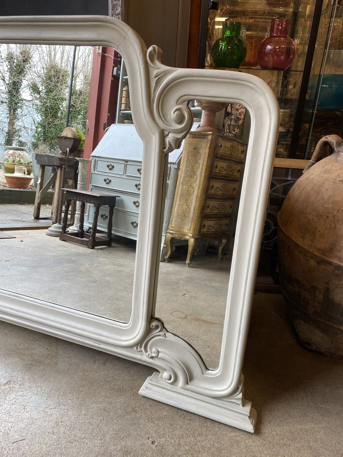 A Large Landscape Mirror With A Triptych Of Panelled Glass.( Circa 1950) photo Home Decor