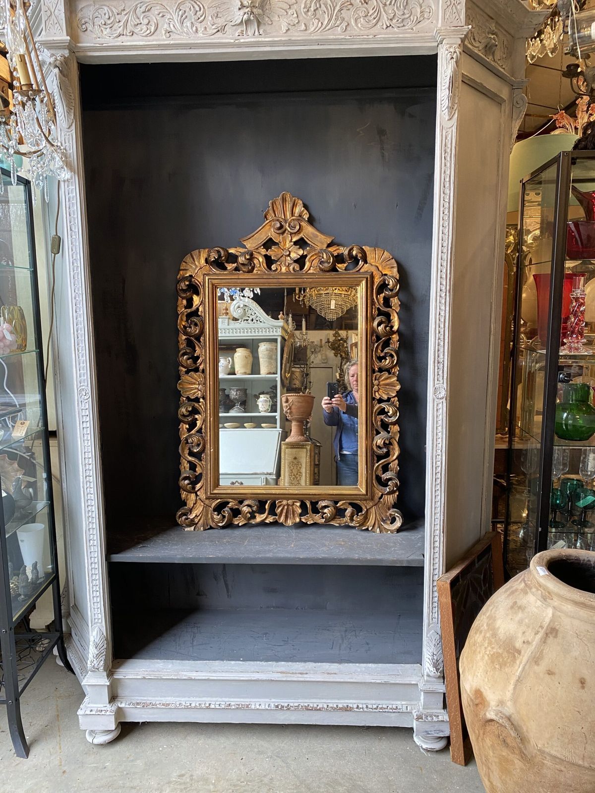 Gilded Rococo Mirror, Italian, Gilt On Carved Wood. (Circa 1930) photo 650.0