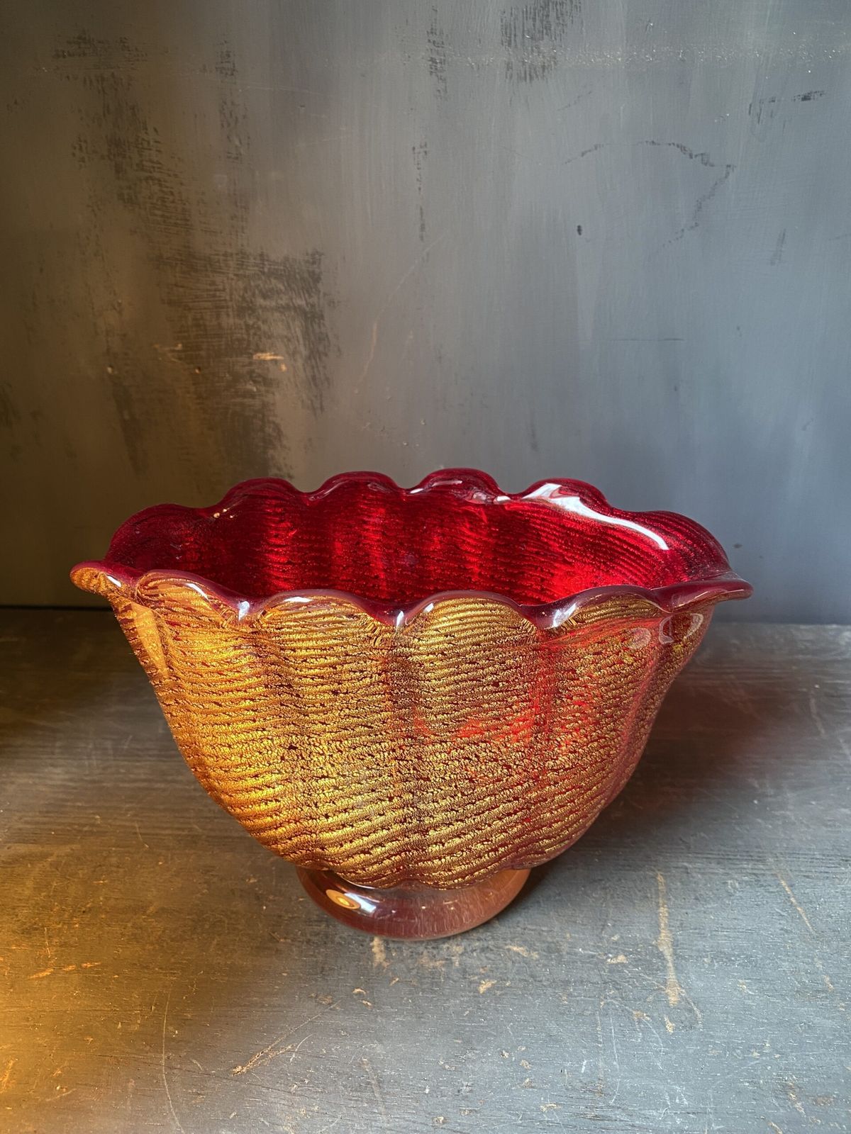 Murano Art Glass With Rope Design, By Barovier And Toso.