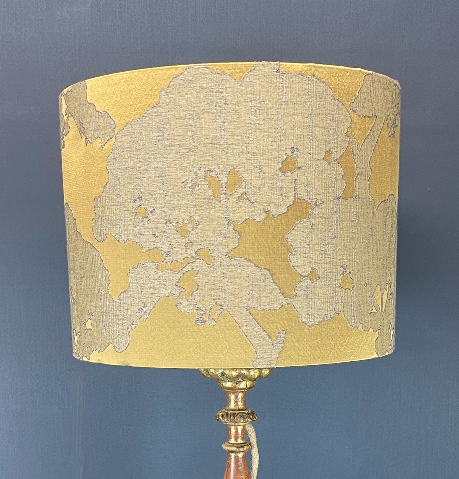 19th Century Church Candlestick Converted Into A Lamp With A Bespoke Handmade Shade. photo Lighting