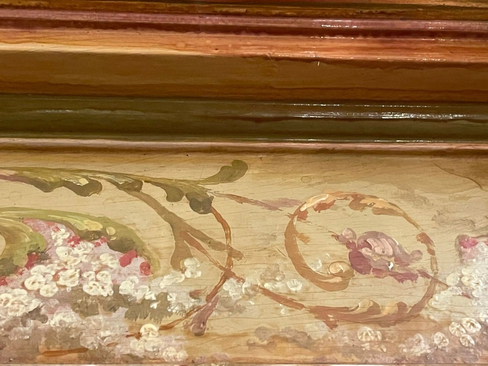 Italian Polychrome 19th Century Mirror, With Lead Lined Jardiniere. photo for sale