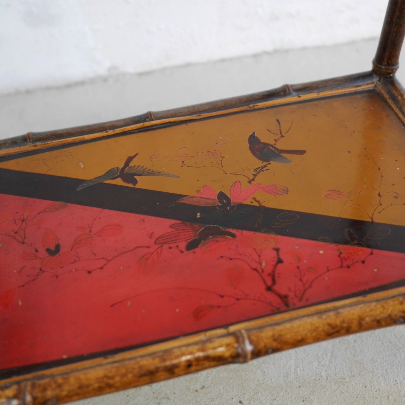 photo for sale Aesthetic Movement Hand Painted Bamboo Magazine Rack Stand Antique #102827
