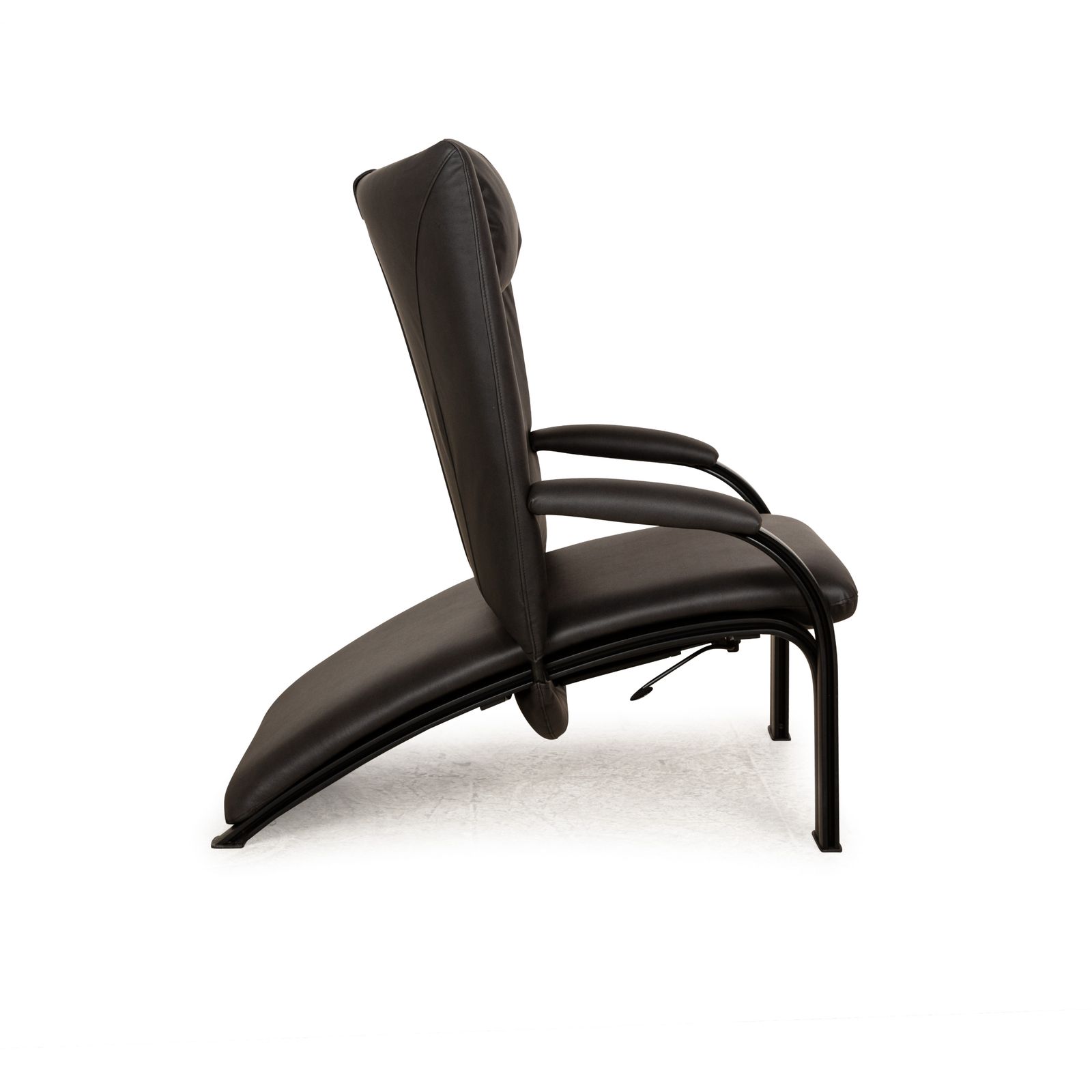 Mobilier Fauteuil Wk Wohnen Spot 698 Vegan (Gavin 117) en métal laqué noir, revêtement noir et gris, fonction manuelle, nouvelle housse photo