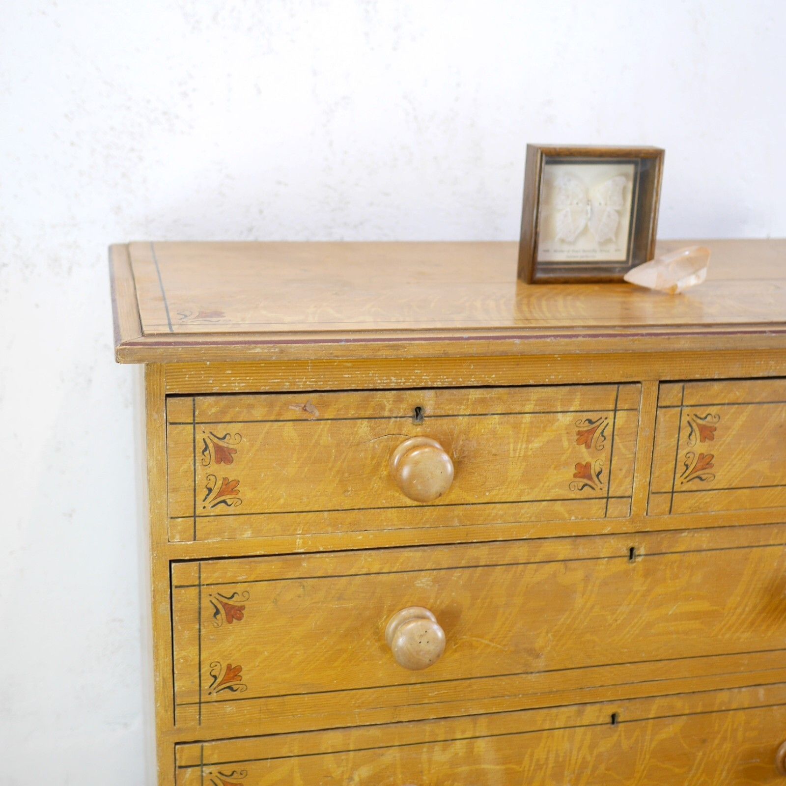 Aesthetic Movement Scumble Pine Chest Of Drawers Antique 19th Century #102838 photo vinterior