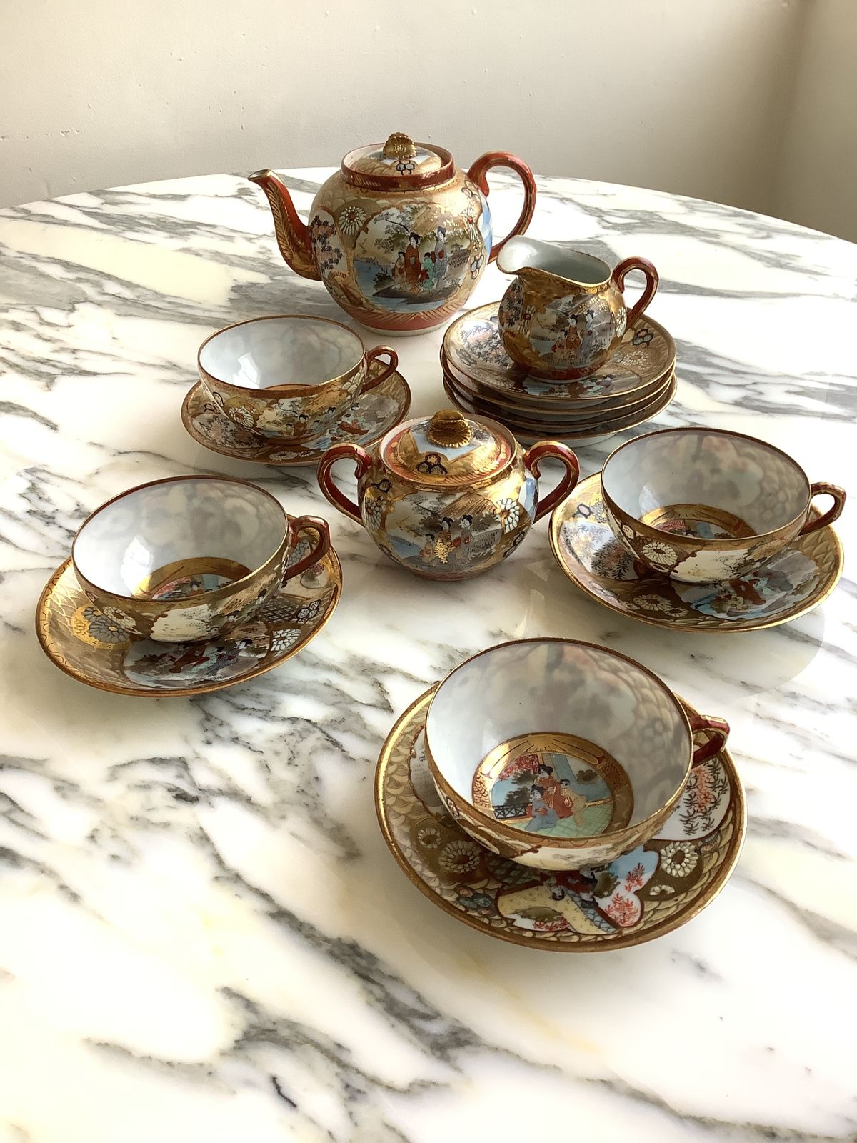 Beautiful Japanese Eggshell Porcelain Tea Set photo furniture