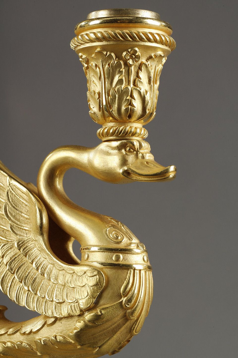 photo vinterior Pair Of Three Light Torches In Chased And Gilded Bronze, Signed Barbedienne