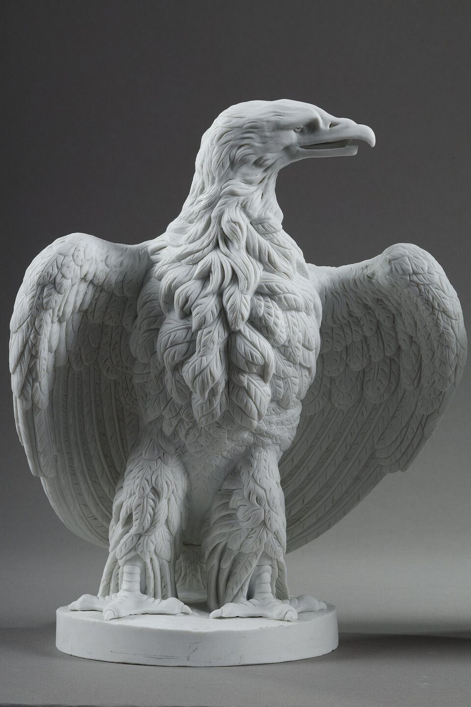 Pair Biscuit Sculptures Of Napoleon III Eagles photo vinterior