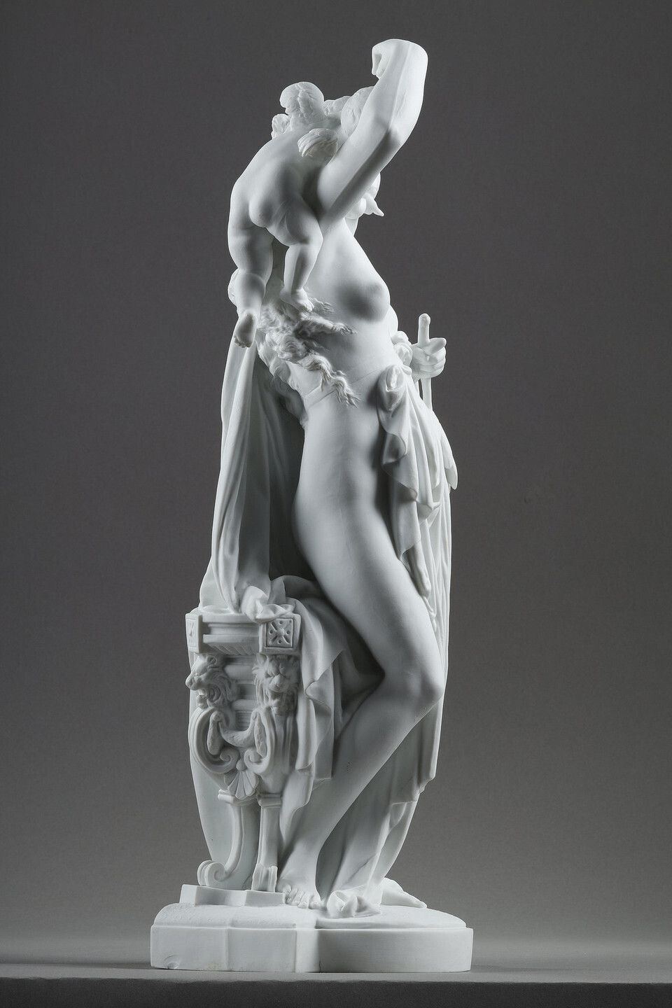 photo furniture Pair Of Allegorical Figures Biscuit Porcelain, After Carrier Belleuse. European Work, Circa 1870 1880