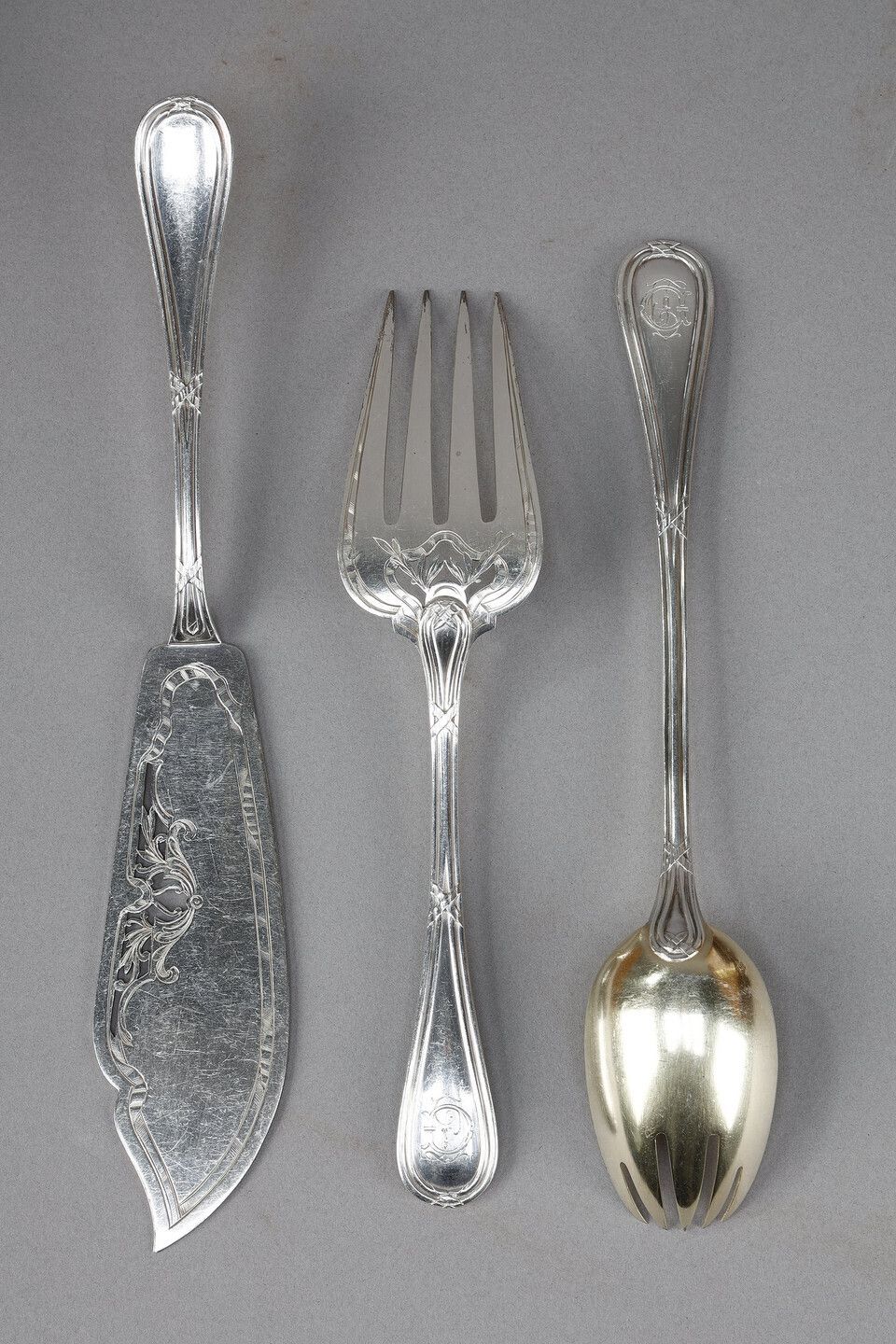 20239.0 Important Silver And Pear Flatware , In Original Case. Tétard Frères. photo