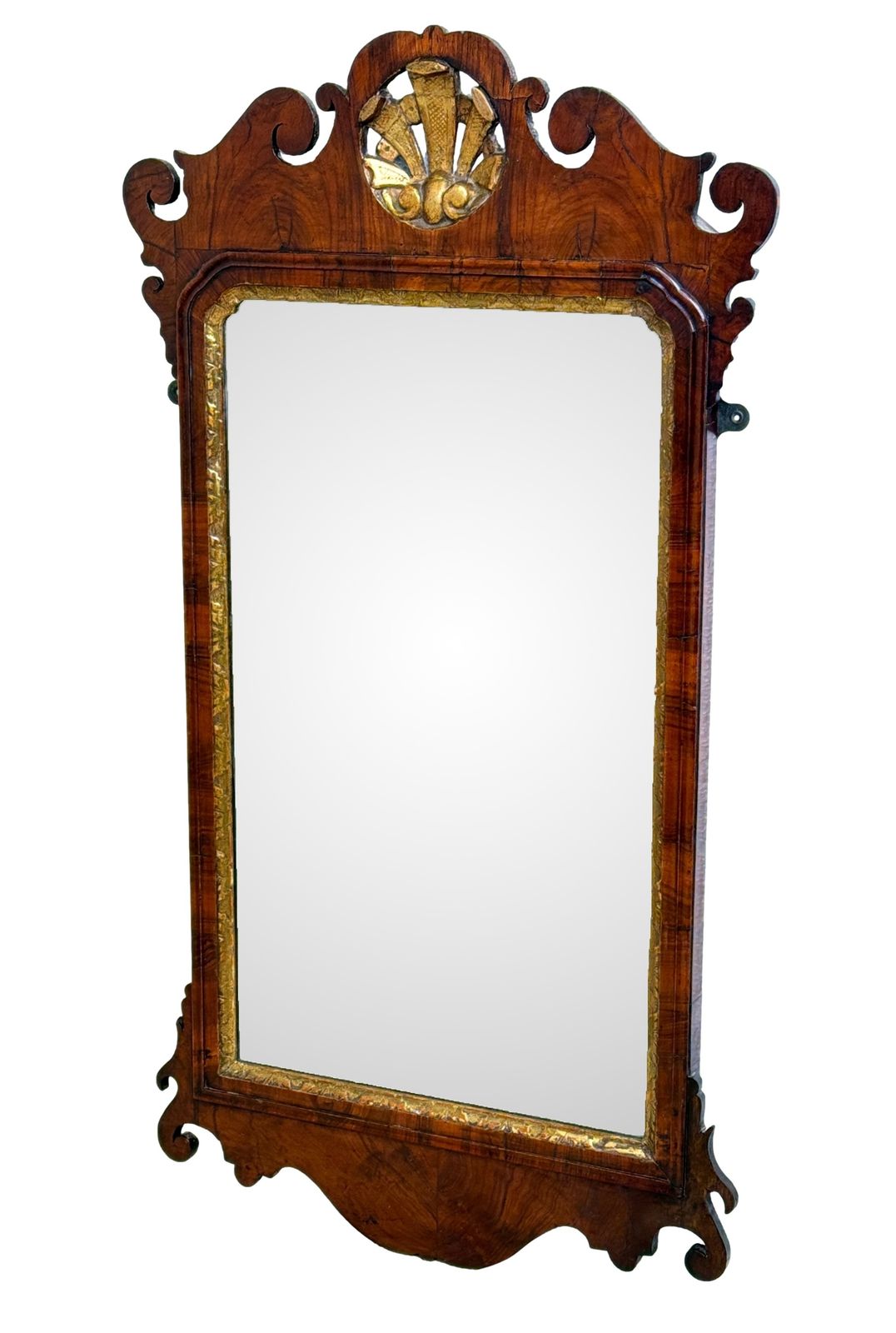 George II Walnut & Gilt Wall Mirror (England, Circa 1730)