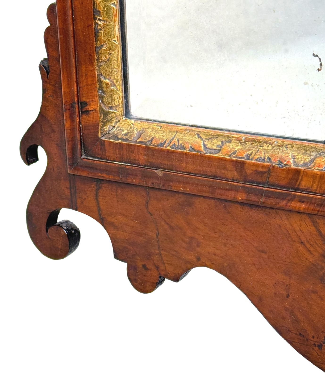 photo for sale George II Walnut & Gilt Wall Mirror (England, Circa 1730)